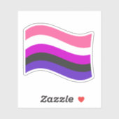 Genderfluid Pride Wavy Flag Aufkleber (Blatt)
