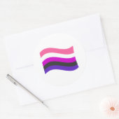Genderfluid Pride Wavy Flag Runder Aufkleber (Umschlag)