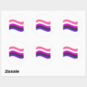 Genderfluid Pride Wavy Flag Runder Aufkleber (Blatt)
