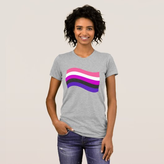 Genderfluid Pride Wavy Flag T-Shirt (Vorne ganz)