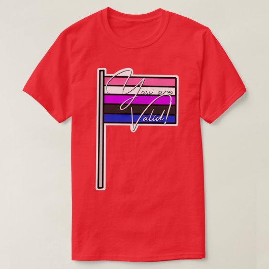 Genderfluid Pride Youre Valid Flag T-Shirt (Design vorne)