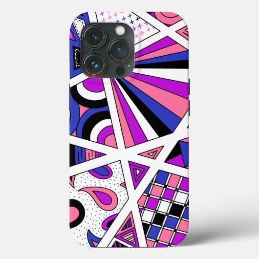 Genderfluid Pride Zen Doodle Abstrakt modern Case-Mate iPhone Hülle (Rückseite)
