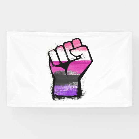 Genderfluid Protestfaust Banner (Horizontal)