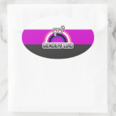 GENDERFLUID RAINBOW OVALER AUFKLEBER (Tasche)
