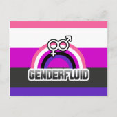 GENDERFLUID RAINBOW POSTKARTE (Vorderseite)