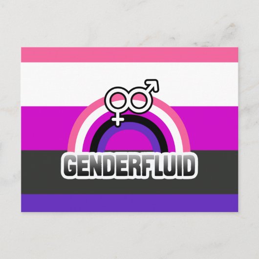 GENDERFLUID RAINBOW POSTKARTE (Vorderseite)