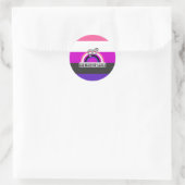 GENDERFLUID RAINBOW RUNDER AUFKLEBER (Tasche)
