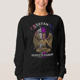 Genderfluid Satan respektiert Pronouns Pentagram Sweatshirt