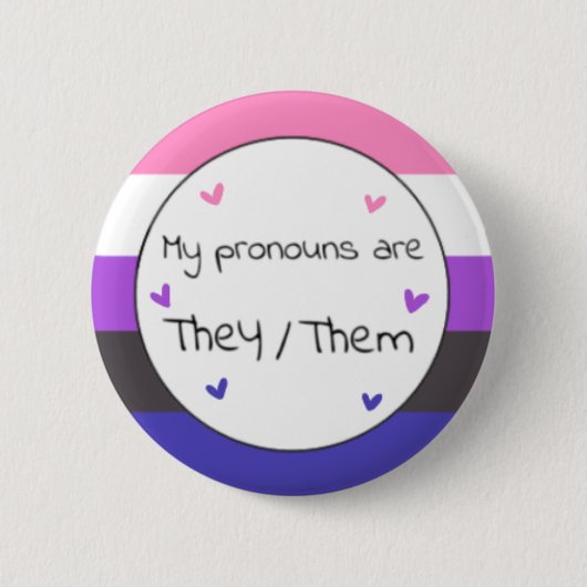 Genderfluid sie/sie Pronoun Button (Vorderseite)