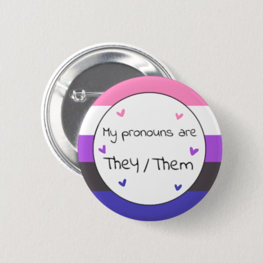 Genderfluid sie/sie Pronoun Button (Vorne & Hinten)