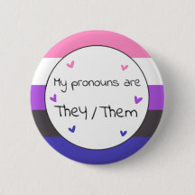 Genderfluid sie/sie Pronoun Button