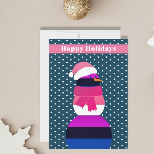 Genderfluid snowman Weihnachten Weihnachtskarte