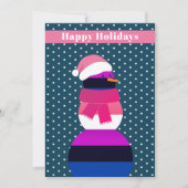 Genderfluid snowman Weihnachten Weihnachtskarte (Vorderseite)