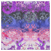 Genderfluid Stachelfarben Drache Damask Stoff (Muster)