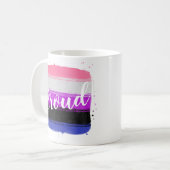 Genderfluid-Stachelflagge Kaffee-Tasse Kaffeetasse (Vorderseite Links)