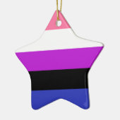 Genderfluid-Stolperflagge Keramik Ornament (Links)