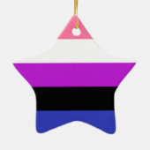 Genderfluid-Stolperflagge Keramik Ornament (Hinten)