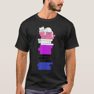 Genderfluid-Stolz-Flagge Lgbt Stolz Süße Katze Elt T-Shirt
