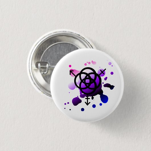 Genderfluid Stolz-Knotenknopf Button (Vorne & Hinten)