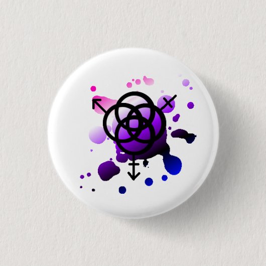 Genderfluid Stolz-Knotenknopf Button (Vorderseite)