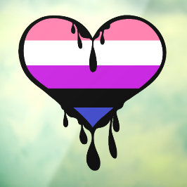 Genderfluid-Stolz triefendes Herz Fensteraufkleber