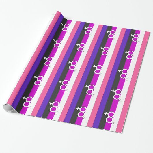 GENDERFLUID STOLZ UND SYMBOL GESCHENKPAPIER (Ungerollt)