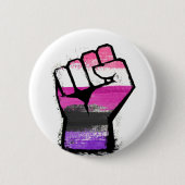 Genderfluid Stolzfaust Button (Vorderseite)
