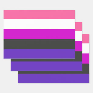 Genderfluid-Stolzflagge Geschenkpapier Set