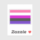 Genderfluid-Strichflagge Aufkleber (Blatt)