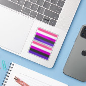Genderfluid-Strichflagge Aufkleber (Laptop mit iPhone)