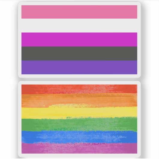 Genderfluid-Strichflagge Aufkleber (Vorderseite)