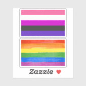 Genderfluid-Strichflagge Aufkleber (Blatt)