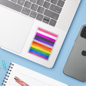Genderfluid-Strichflagge Aufkleber (Laptop mit iPhone)