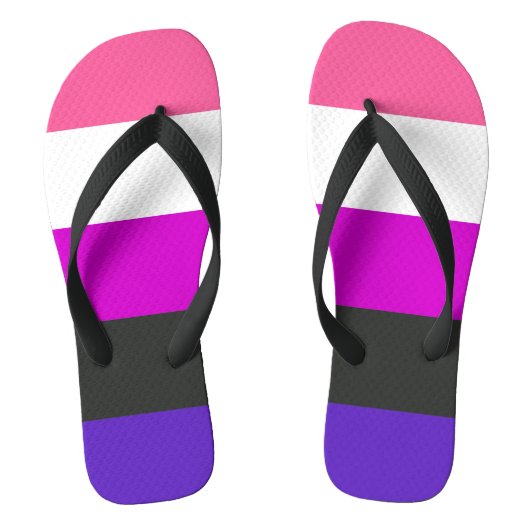 Genderfluid-Strichflagge Badesandalen (Fußbett)