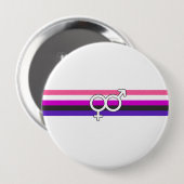 Genderfluid-Strichflagge Button (Vorne & Hinten)