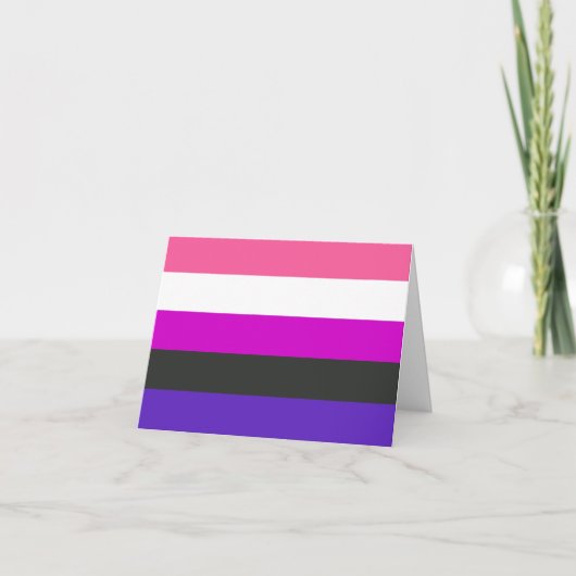 Genderfluid-Strichflagge Dankeskarte (Vorderseite)