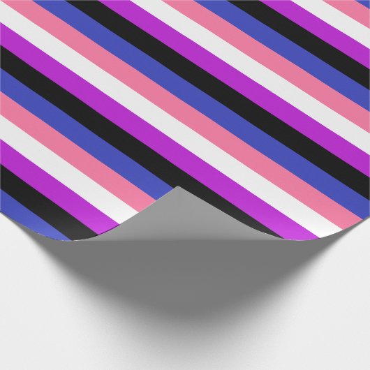 Genderfluid-Strichflagge Geschenkpapier (Ecke)