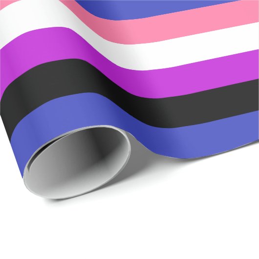 Genderfluid-Strichflagge Geschenkpapier (Rolleneckpunkt)