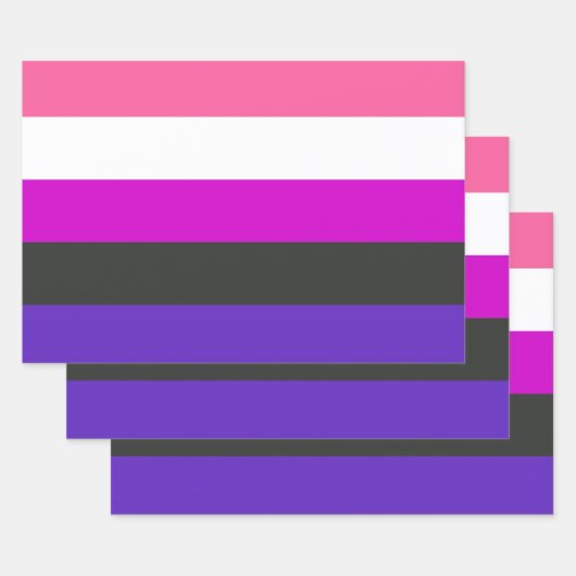 Genderfluid-Strichflagge Geschenkpapier Set (Set)
