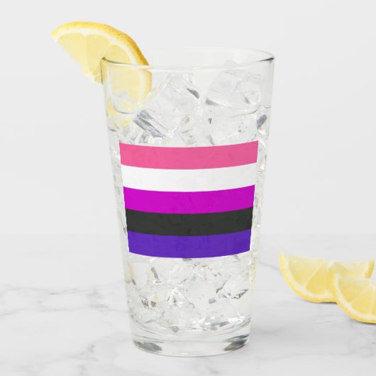 Genderfluid-Strichflagge Glas (Vorderseite Ice)