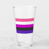 Genderfluid-Strichflagge Glas (Vorderseite)
