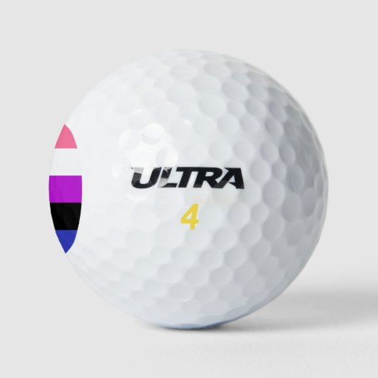 Genderfluid-Strichflagge Golfball (Logo)