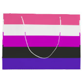 Genderfluid-Strichflagge Große Geschenktüte (Rückseite)