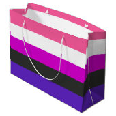 Genderfluid-Strichflagge Große Geschenktüte (Rückseite Schrägansicht)