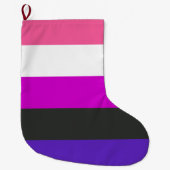 Genderfluid-Strichflagge Großer Weihnachtsstrumpf (Vorderseite)