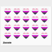 Genderfluid-Strichflagge Herz-Aufkleber (Blatt)