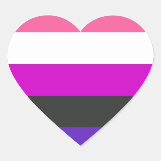 Genderfluid-Strichflagge Herz-Aufkleber (Vorderseite)