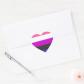 Genderfluid-Strichflagge Herz-Aufkleber (Umschlag)
