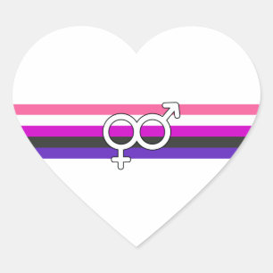 Genderfluid-Strichflagge Herz-Aufkleber