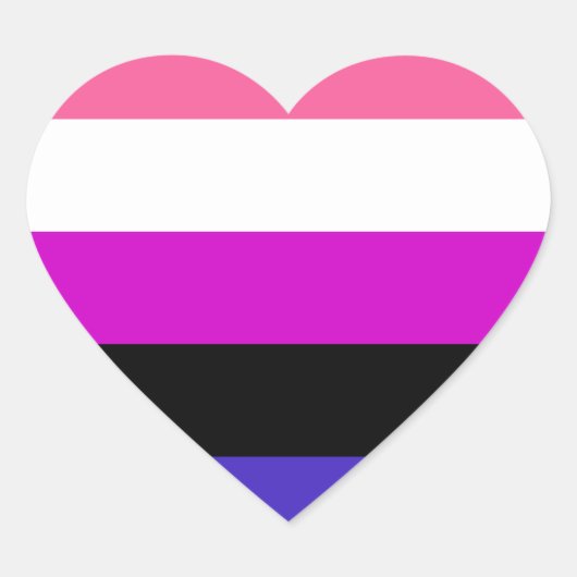 Genderfluid-Strichflagge Herz-Aufkleber (Vorderseite)